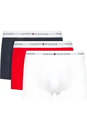 Tommy Hilfiger Bokserki męskie Trunk Signature 3-pak, Wielokolorowy (pustynne niebo/biały/podstawowy czerwony), S