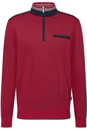 Bugatti Męska bluza Troyer kieszeń na piersi bawełna, , 3XL