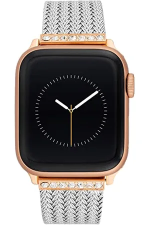 Anne Klein Modna bransoletka z łańcuszkiem do zegarka Apple Watch, bezpieczna, regulowana, wymienna opaska do zegarka Apple Watch, pasuje do większości nadgarstków