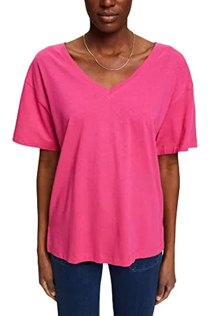 ESPRIT Damski t-shirt 042EE1K331, 660/PINK fuksja, XS