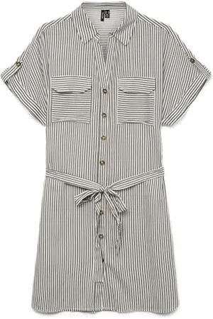 VERO MODA Vmbumpy Ss Short Shirt Dress WVN Ga Noos, , S