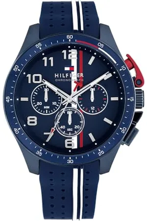 Tommy Hilfiger Chronograf zegarek kwarcowy dla mężczyzn z granatową silikonową bransoletką - 1792169, NIEBIESKI, Jeden rozmiar