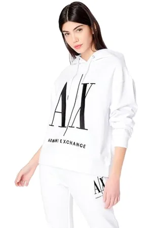 Armani Exchange A|X Damska bluza z kapturem Icon Project, Opt. White, XS, , XS