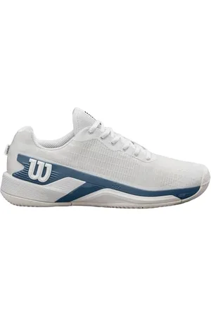 Wilson Męskie buty tenisowe Rush PRO Extra Duty, białe/chińskie niebieskie/srebrne brzozowe, 40,5 UK, , 10.5 UK