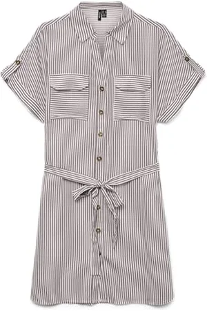 VERO MODA Vmbumpy Ss Short Shirt Dress WVN Ga Noos, , M