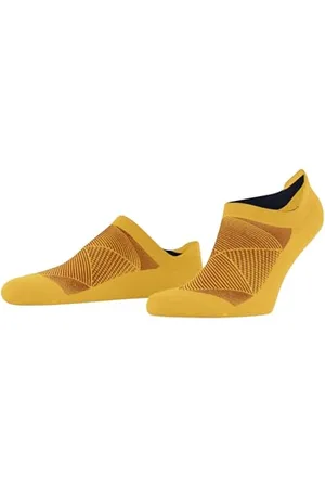 Burlington Męskie skarpety do sneakersów Athleisure M SN miękkie, oddychające, szybkoschnące, krótkie, jednokolorowe, 1 para, żółte (Mustart 1318), 43-46, , 43-46 EU
