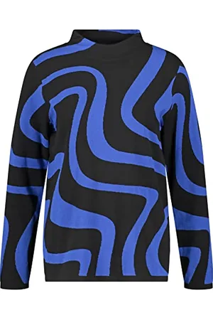 Gerry Weber Edition Damski sweter 770569-44713, czarny/niebieski wzór, 36