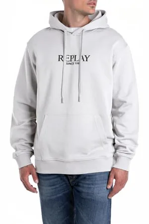 Replay Męska bluza z kapturem regular fit bluza z kapturem z bawełny, , XL
