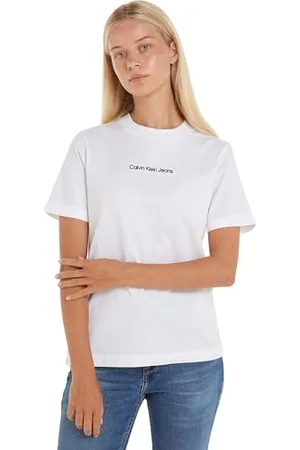 Calvin Klein Jeans Damska koszulka Institutional Straight S/S Knit Tops, , 3XL