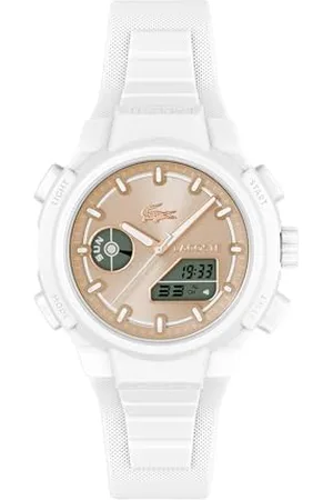 Lacoste Analogowo-cyfrowy wielofunkcyjny zegarek kwarcowy dla kobiet Kolekcja LC33 z białą silikonową bransoletką - 2001430