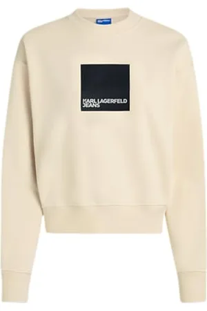 Karl Lagerfeld Regular Box Logo Sweat, damska, brązowa, bluza, , XS