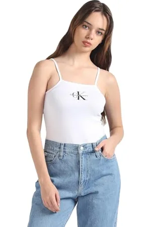Calvin Klein Jeans Damskie topy z dzianiny Monologo z paskami, , XXL