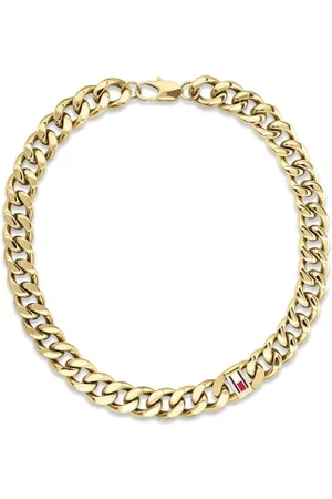 Tommy Hilfiger Biżuteria męski naszyjnik z żółtego złota z kultową flagą - 2790636, Jeden rozmiar, Stal nierdzewna, Bez kamieni szlachetnych