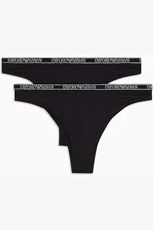 Emporio Armani Damskie majtki brazylijskie, 2-pak, czarne/czarne, XL, Czarny/czarny, XL