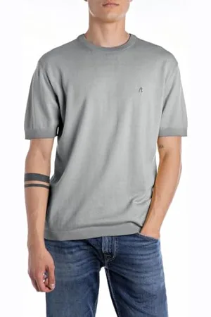 Replay Męski sweter z krótkim rękawem regular fit, , XL