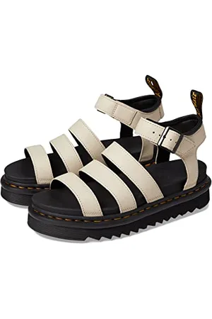 Dr. Martens Sandały damskie, pergamin beżowy Piza, 9,5, Piza Beżowy Pergamin, 41 EU