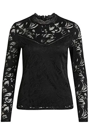VILA CLOTHES Damska koronkowa bluzka z długim rękawem Vistasia L/S