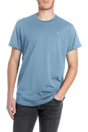 Replay Basics T-shirt męski Crew Neck z bawełny, , S
