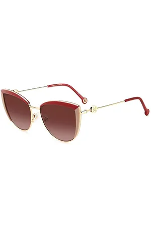 Carolina Herrera Damskie okulary przeciwsłoneczne Her 0112/S, czerwono-beżowe, 56
