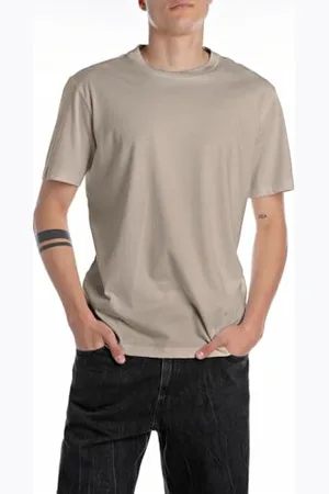 Replay Basics T-shirt męski Crew Neck z bawełny, , XXL