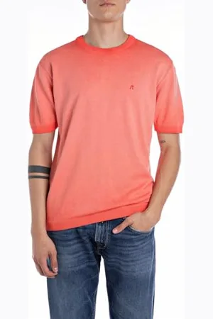 Replay Męski sweter z krótkim rękawem regular fit, , XS