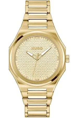 HUGO BOSS 3-ręczny zegarek kwarcowy dla kobiet #Graal dla niej kolekcja ze złotą bransoletką ze stali nierdzewnej - 1540177, Złoty, Jeden rozmiar