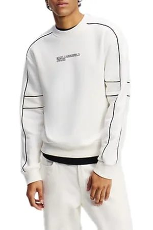 Karl Lagerfeld Regular Piping Sweat, męska, biała, bluza, , S