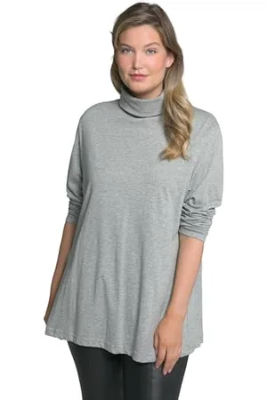 Ulla Popken Damska koszulka, golf, slim, długi rękaw, basic-Shirtrolli, , 50-52