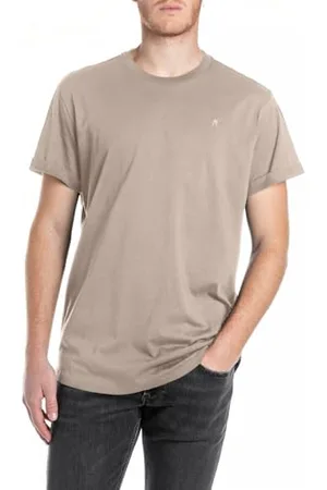 Replay Basics T-shirt męski Crew Neck z bawełny, , M