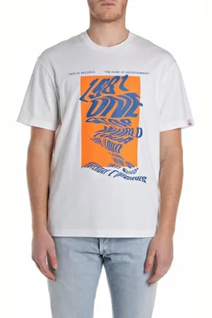 Replay Męski t-shirt z bawełny relaxed fit, , XL