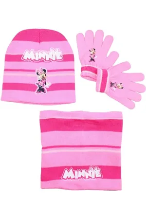 Disney Czapka z daszkiem Snood Girl Minnie, zimowy zestaw, komfort i ciepło, design Myszka Minnie, , Taille unique