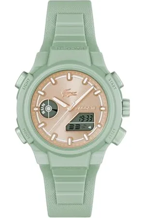 Lacoste Analogowo-cyfrowy wielofunkcyjny zegarek kwarcowy dla kobiet Kolekcja LC33 z zieloną silikonową bransoletką - 2001433