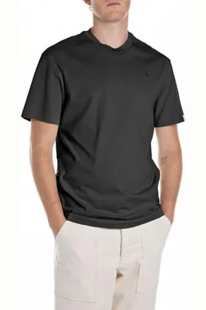 Replay Męski t-shirt z bawełny relaxed fit, , L