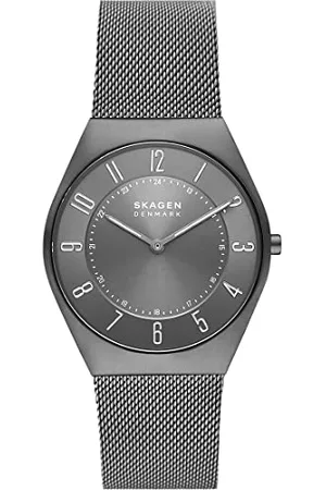 Skagen Grenen Męski zegarek, mechanizm kwarcowy z paskiem ze stali szlachetnej lub skóry