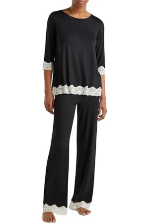 Benetton Koszulka M/L 3Z123M07E górna część piżamy, czarny, L damski, , L