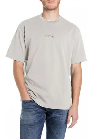 Replay Męski t-shirt oversize z bawełny, , M