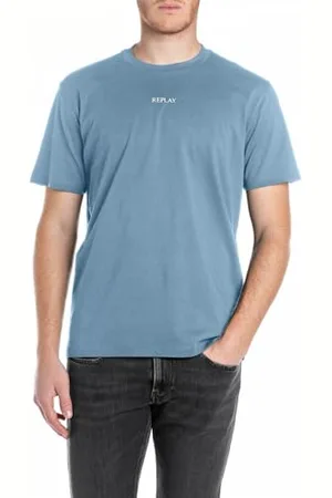 Replay Basics T-shirt męski Crew Neck z bawełny, , S