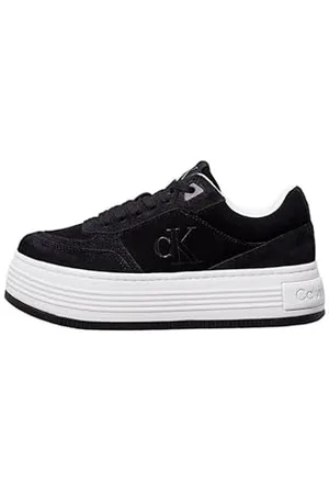 Calvin Klein Jeans Damskie pogrubione trampki PLATF Laceup Low MG Suede YW01575, czarne (czarny/jasny biały), 40 EU, , 40 EU