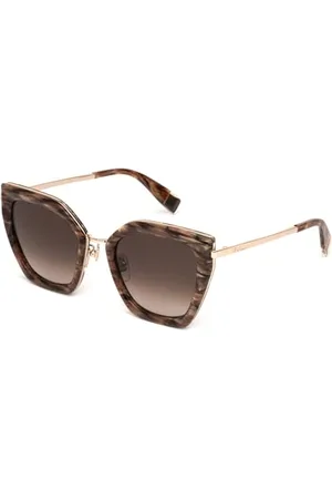 Furla SFU821 Shiny Brown Striped Havana, 52/23/140 Okulary damskie, , 52/23/140