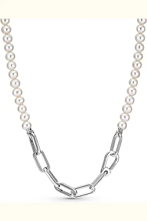 PANDORA ME Süßwasserzuchtperlen Halskette 45cm aus Sterling-Silber, Kompatibel mit Armbänder, Höhe: 8,6mm, 399658C01-45