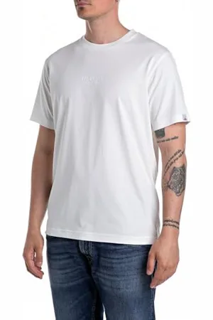 Replay Męski t-shirt o regularnym kroju z bawełny, , L