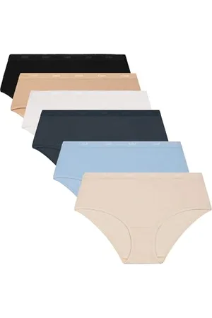 Dim Eco Pockets Wygodny i miękki bawełniany x6 bokserki, zestaw niebieska koszula, 6 damskich, , L