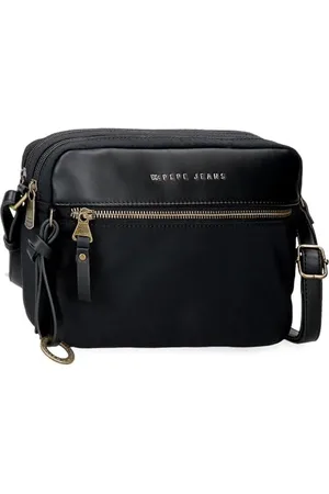 Pepe Jeans Morgan Torba na ramię z dwoma przegrodami Czarny 24x16x9 cm Poliester z Detalami ze sztucznej skóry by Joumma Bags, , Talla única, Torba na ramię z dwoma przegrodami