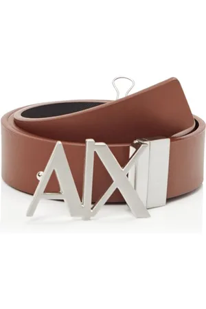 Armani Exchange Essenial, Double Face, Metal Logo Plaque Belt, , 34