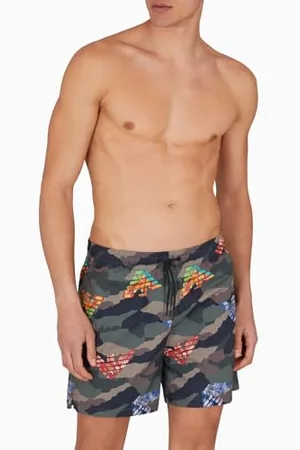 Emporio Armani Man Macro Eagle Mid bokserki zielone XXL, , XXL