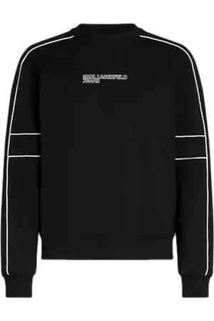 Karl Lagerfeld Regular Piping Sweat, męska, czarna, bluza, , XS
