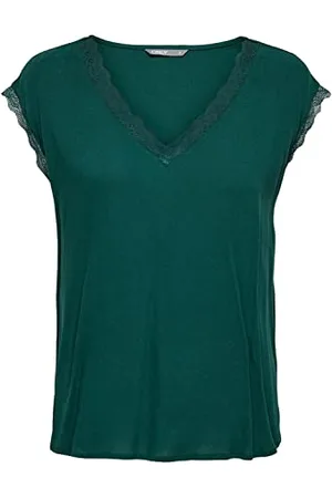 ONLY Damski top Onljasmina S/S V-Neck Lace Noos Ptm Top, , XS