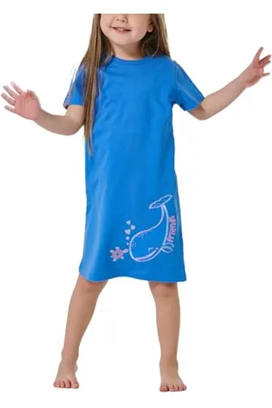 Schiesser Dziewczęca koszulka nocna z krótkim rękawem Girls World Aquarium_182564, 116, , 116 cm