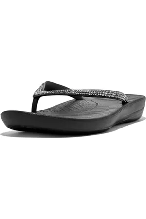 FitFlop Damskie klapki Iqushion Sparkle, Czarny, 39 EU