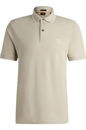 HUGO BOSS Męska koszulka polo Passertip Slim-Fit ze spranej elastycznej bawełny piqué, , XXL
